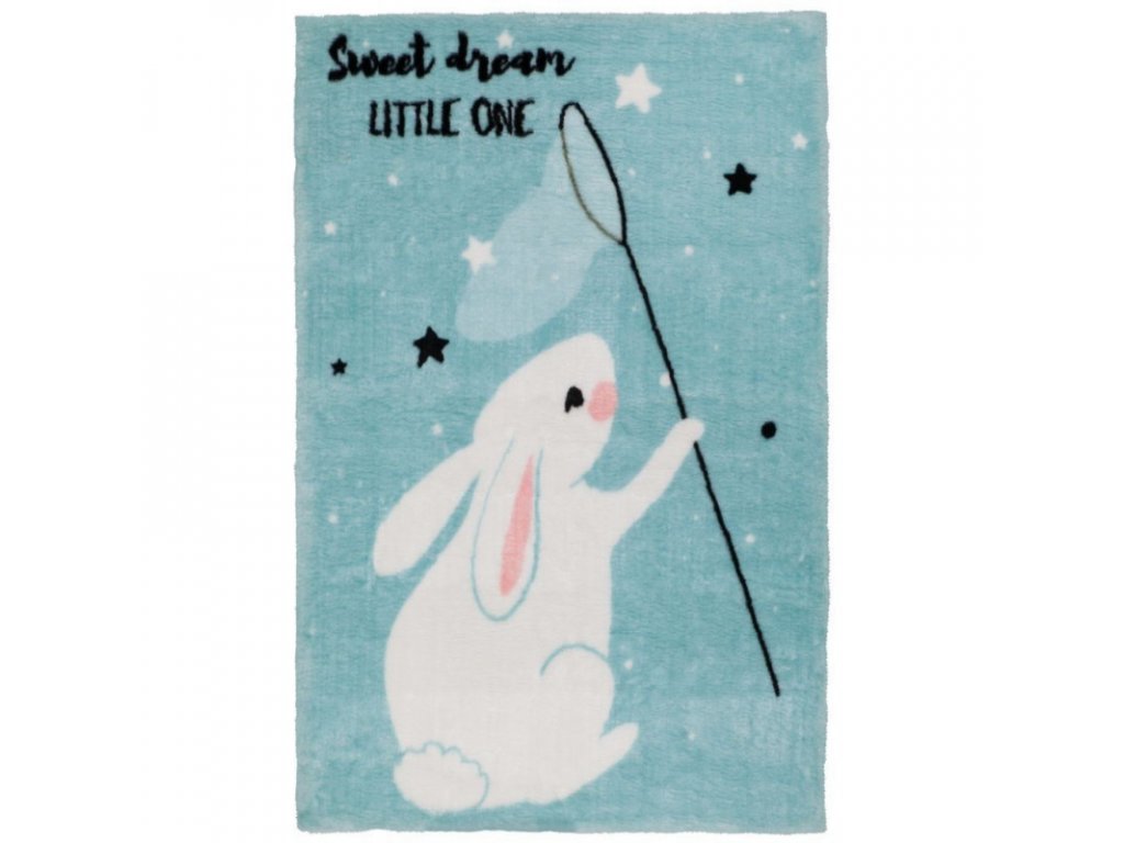 Moderní dětský koberec - Bílý králíček si zamilují všechny děti