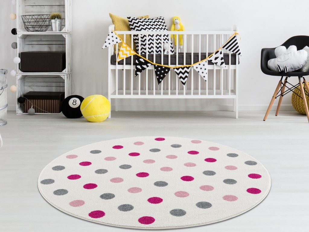 Dětský koberec kulatý s puntíky | ELIS DESIGN