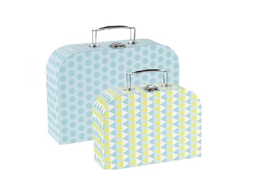 Modrá sada kufrů pro děti s moderním vzorem