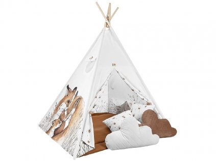 Krásný dětský teepee stan s liščím vzorem