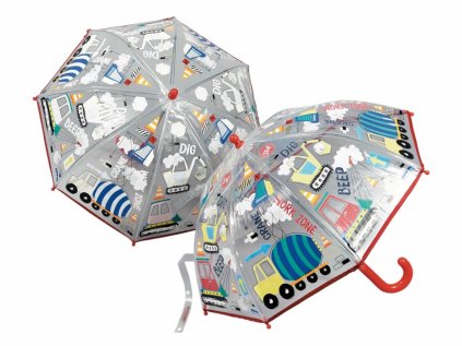 Dětský deštník měnící barvy pro kluky se stavebními auty