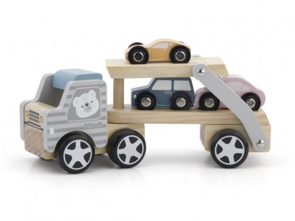 Dřevěný kamion s autíčky pro děti polarB
