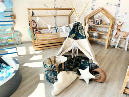 Dětský teepee stan opičky v setu luxury