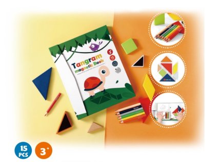 Magnetická knížka s kostkami Tangram pro děti