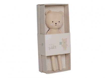 Plyšák hnědý medvídek pro děti od narození v krabičce