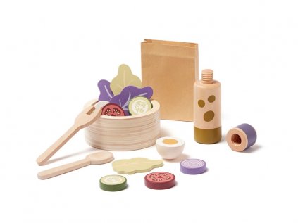 Dřevěný set na přípravu salátu - dřevěná hračka pro děti