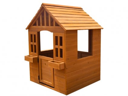 Zahradní domek dětský dřevěný - s truhlíky pod okny