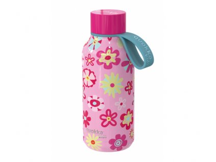 Nerezová termoláhev Solid Kids s poutkem Flowers 330 ml