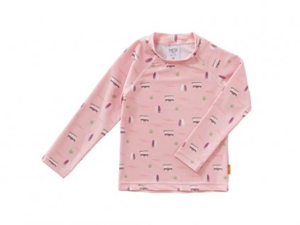 Dětské koupací triko s UV ochranou růžové pro holčičky - surfařka