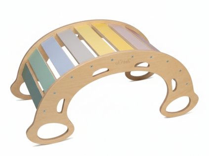 Dřevěná montessori houpačka s pastelovými deskami 5v1