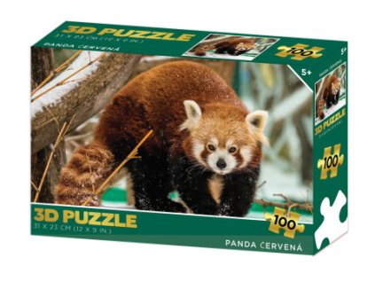 3D puzzle Panda červená