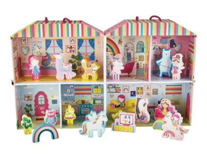 Domeček pro panenky přenosný - hrací sada - BAZAR
