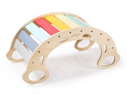 Dřevěná montessori houpačka 5v1 - fresh barvy