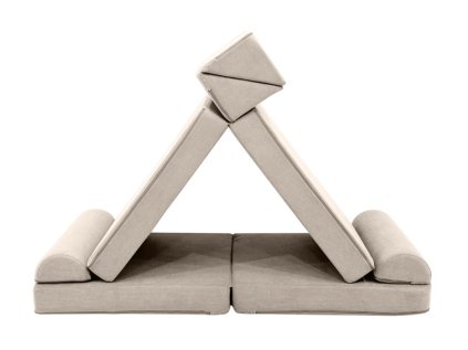 Dětská béžová pohovka a bunkr - manšestrový potah