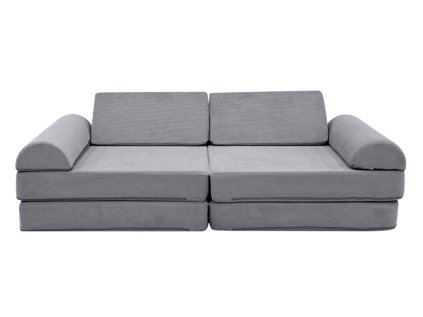 Dětská šedá pohovka a bunkr - manšestr