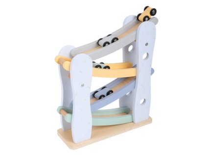 Dřevěná závodní dráha se 4 autíčky