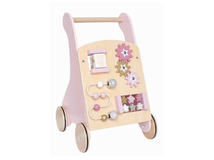 Dřevěné multifunkční chodítko růžové - BAZAR