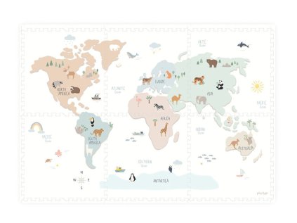 Podložka z pěnových dílů - mapa světa