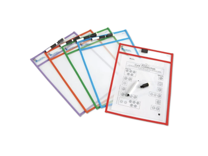 4769 learning resources write wipe pockets kapsy na psani a mazani a4 sada 5 ks