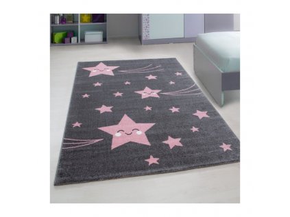 Dětský kusový koberec - Růžové komety ve 3 velikostech zútulní každý holčičí pokojíček