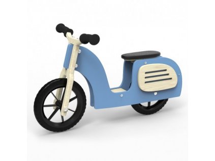 Dřevěný stylový scooter modrý