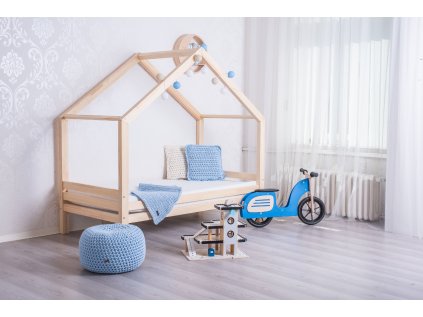 postel domeček s volitelnou zábranou