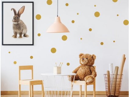 samolepky puntíky různá velikost