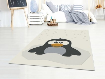Kvalitní dětský koberec s tučňákem