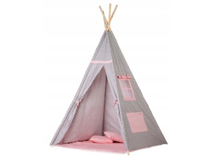 Teepee stan do dětského pokoje, na terasu či zahradu - Hvězdičkový pro holčičky
