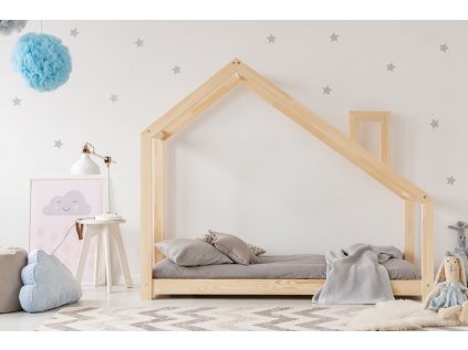 Kvalitní dětská postel z borovice v oblíbeném designu, domeček pro klidný spánek i denní dětské hry.