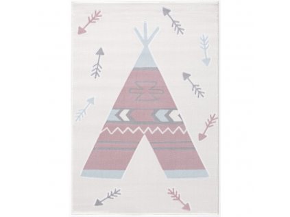 krémový koberec s teepee
