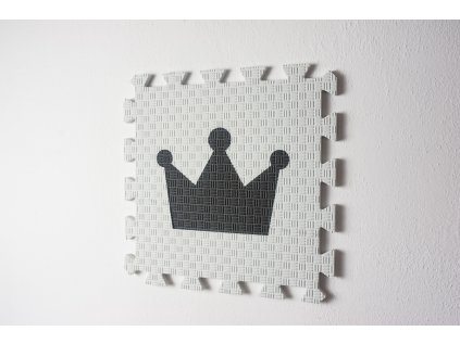 bílá podložka s tmavě šedou korunou