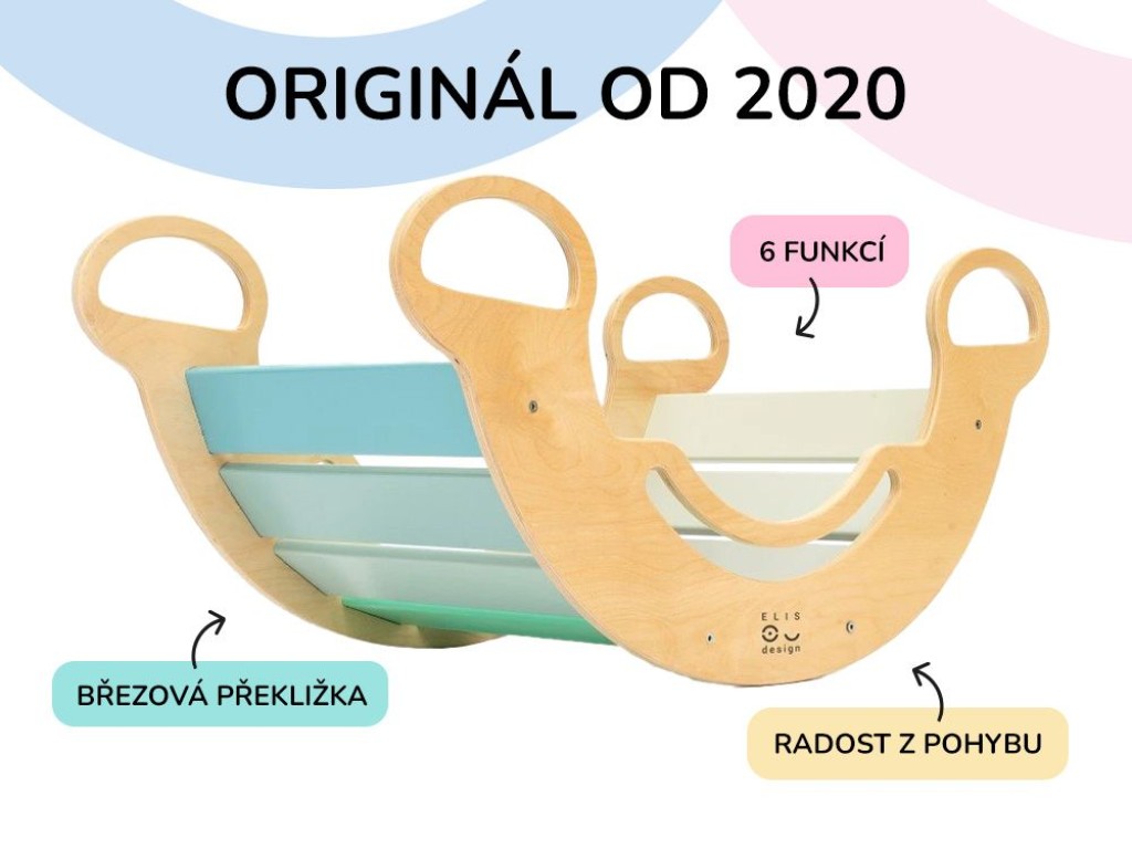 ELIS DESIGN Montessori houpačka 6in1 smile blue