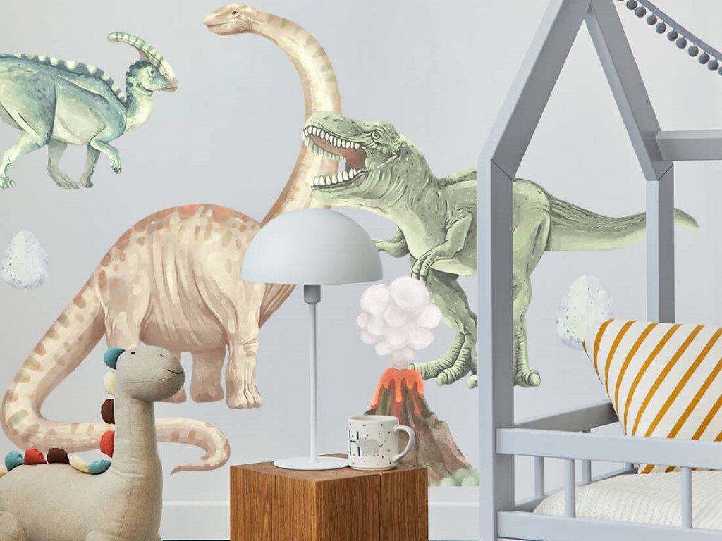 Pastelowe Love Nálepka na zeď – Dinosauři I