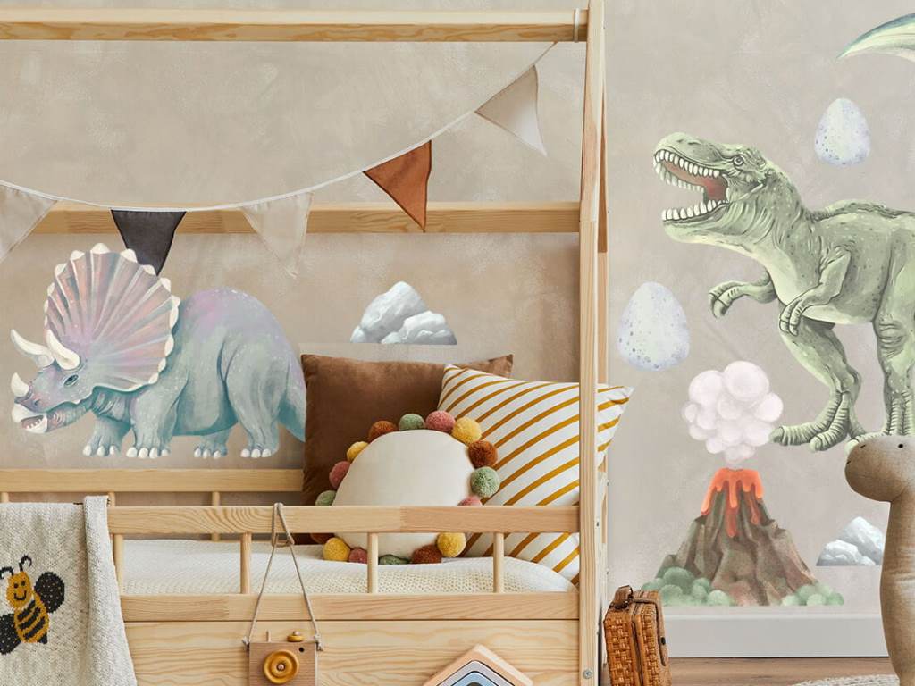 Pastelowe Love Nálepka na zeď – Dinosauři I