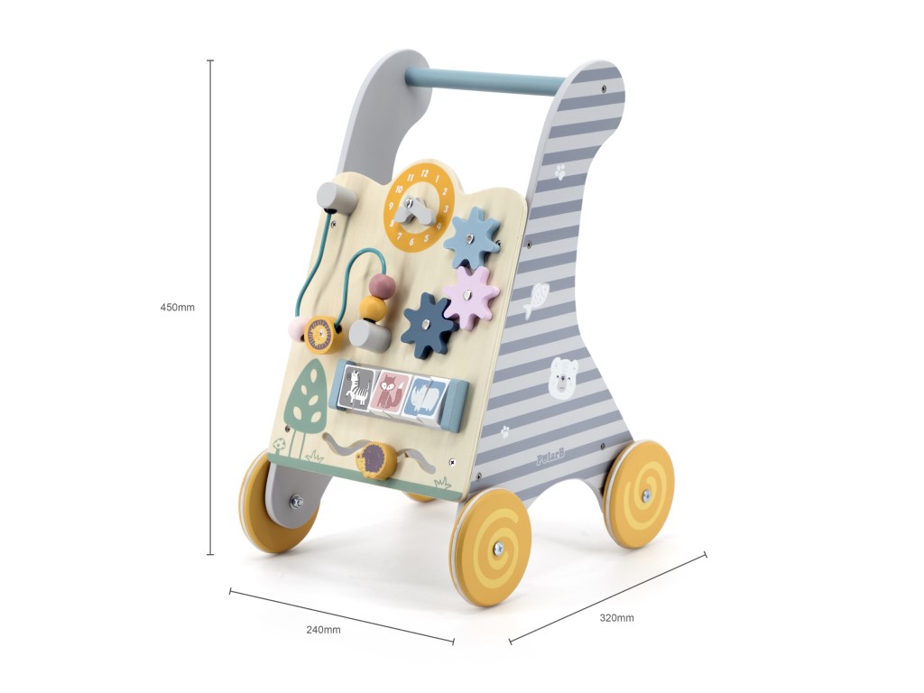 Viga multifunkční dřevěné chodítko s aktivitami