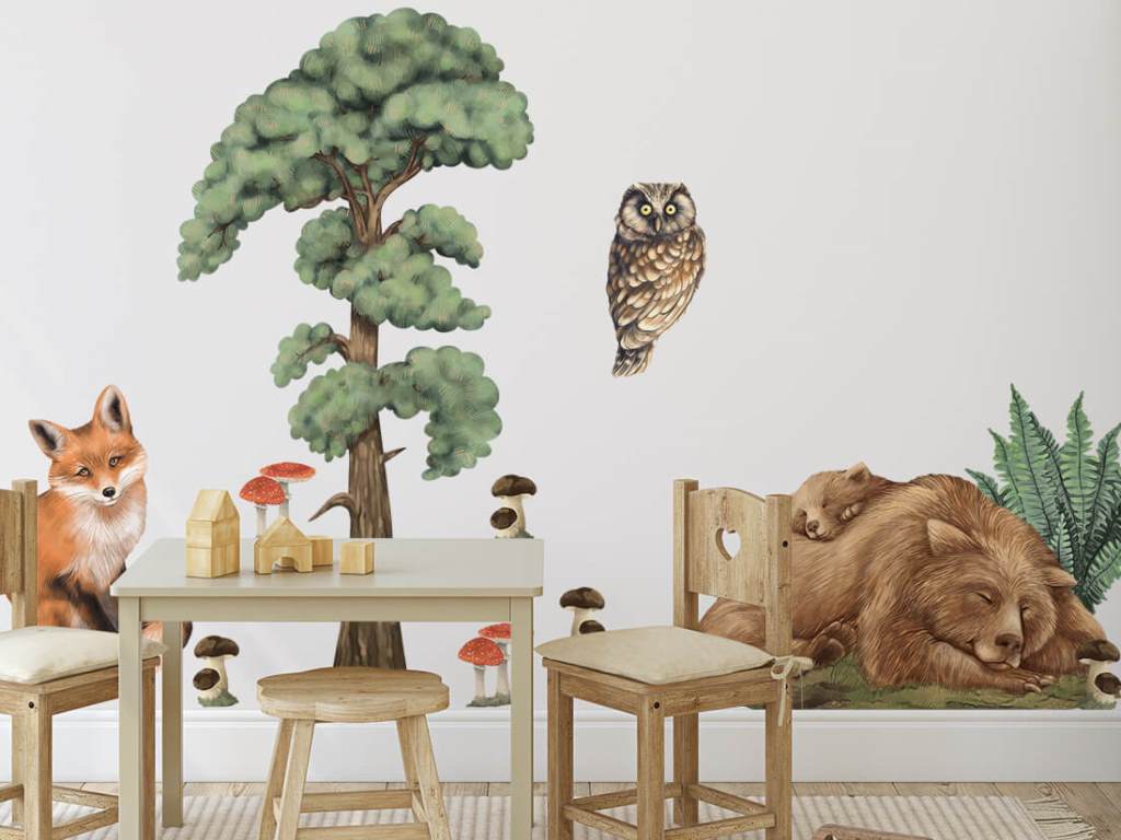 Pastelowe Love Nálepka na zeď – Zvířátka z lesa I