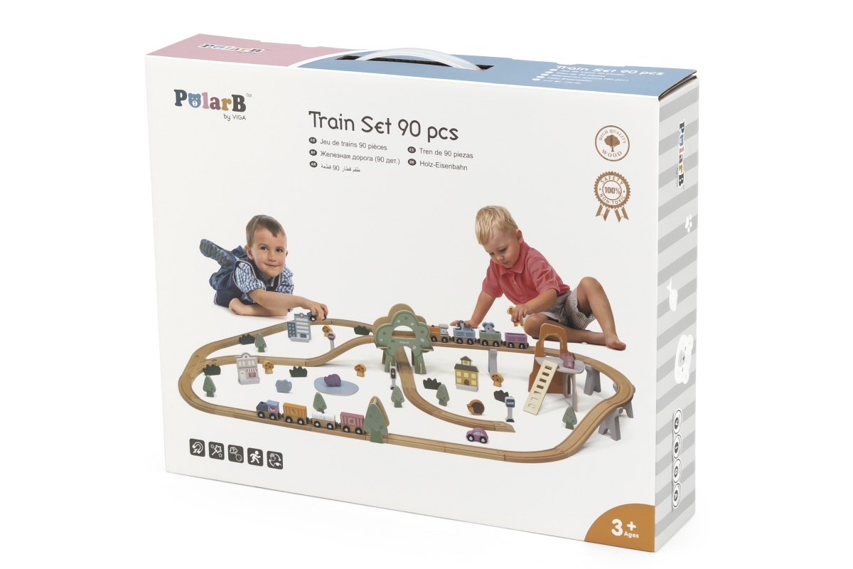 Viga PolarB Dřevěná vláčkodráha 90 ks