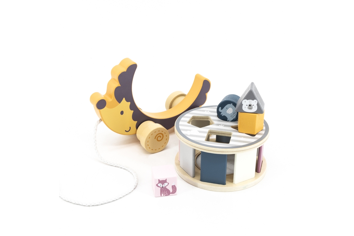 Viga dřevěná tahačka a vkládačka ježek