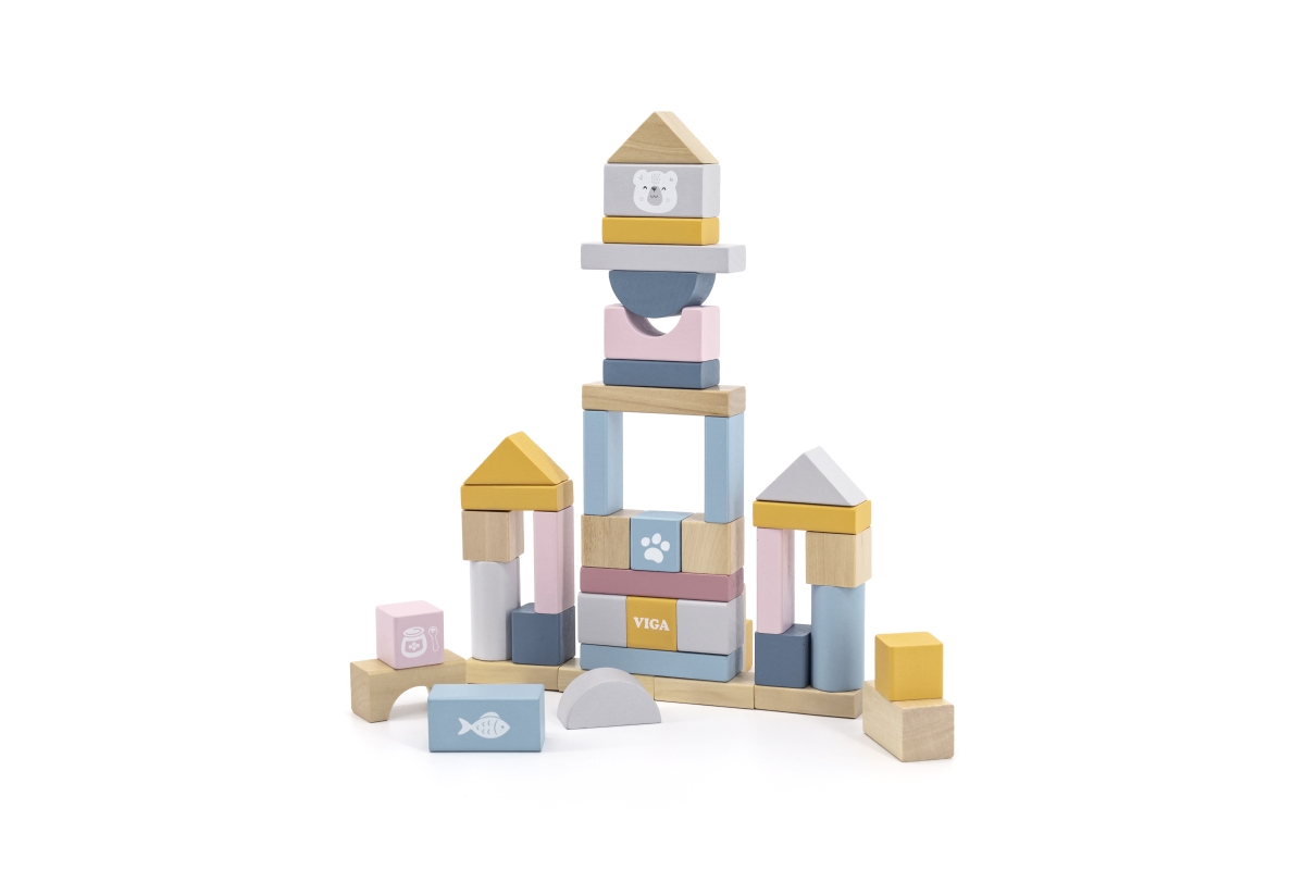 Viga Dřevěná stavebnice 60 kostek (obrázek 3)