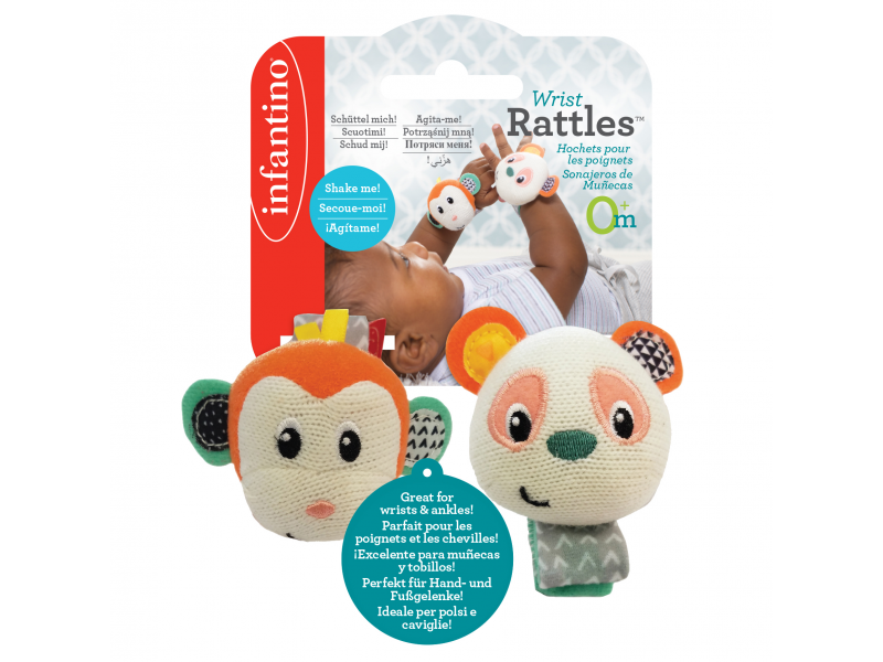Infantino Chrastítka na ruku Opička & Panda (obrázek 5)