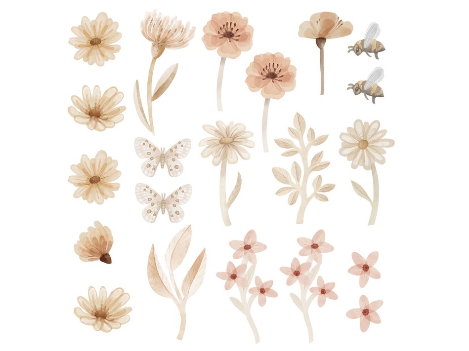 Pastelowe Love Nálepka na zeď – Louka set II