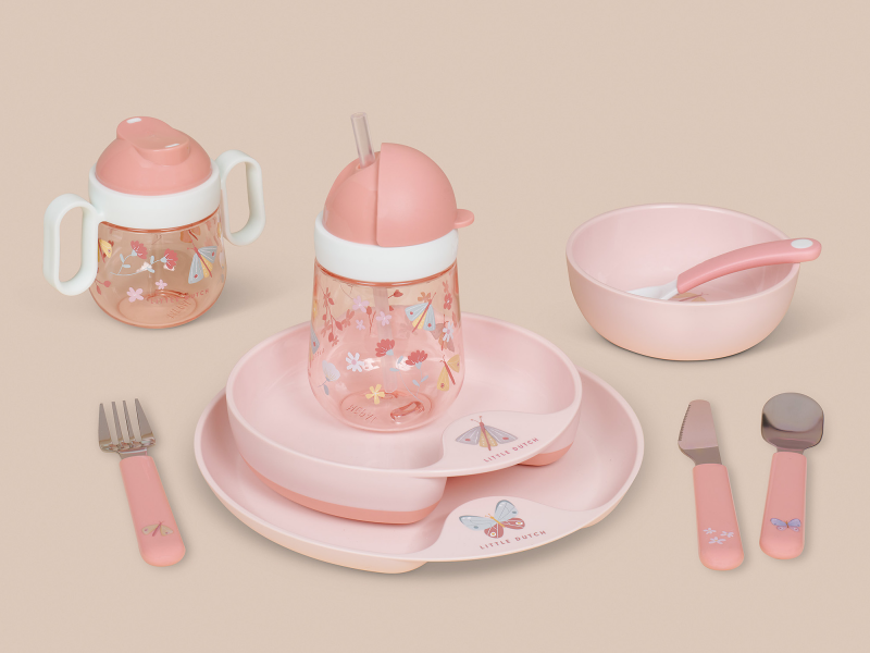 Little Dutch Dětská miska Květiny a motýli 300 ml