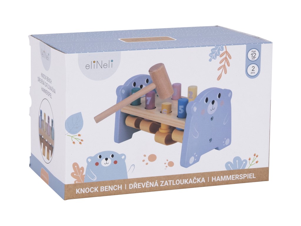 eliNeli Dřevěná zatloukačka medvídek s čísly (obrázek 6)