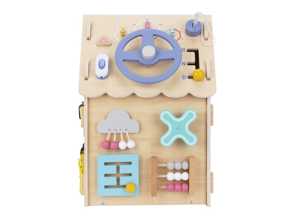 eliNeli Dřevěný activity board domeček – natur