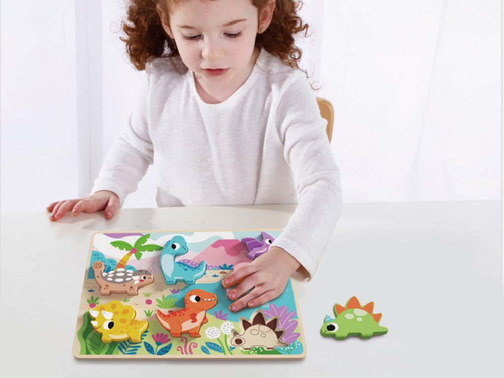 Dřevěná hračka Vkládací puzzle - Dinosauři (obrázek 3)
