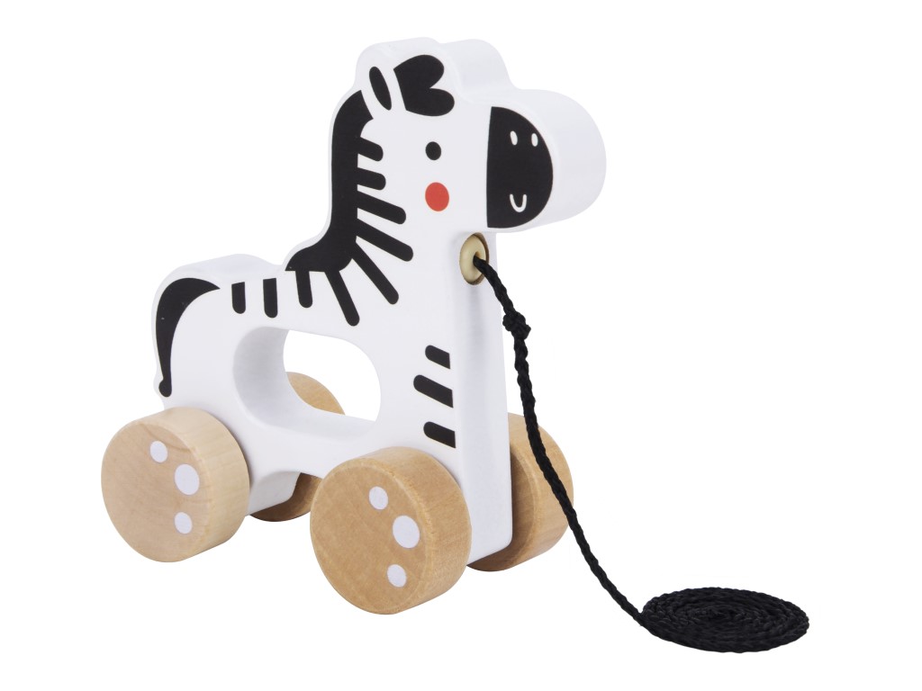 Dřevěná hračka Dřevěná tahací hračka – zebra