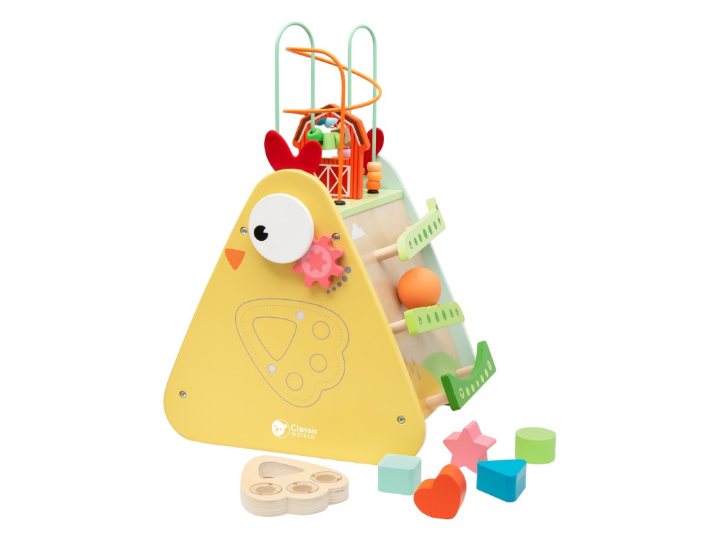 Classic WORLD Activity board trojúhelník – slepička