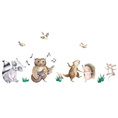 Yokodesign Nálepka na zeď – Lesní království – lesní kapela Velikost: maxi – XL