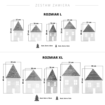 Yokodesign Nálepka na zeď – domečky Velikost: L, barva, velikost: šedá